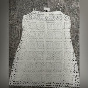 white Zara mini crochet dress